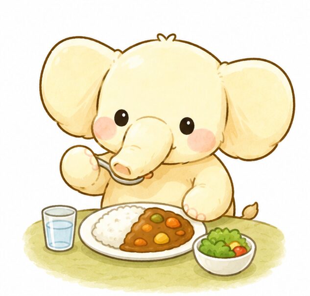 ご飯を食べるひまぞう